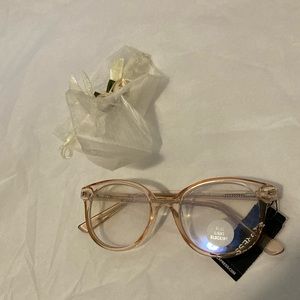 Express ladies glasses peachy pink with blue light blocking nwt